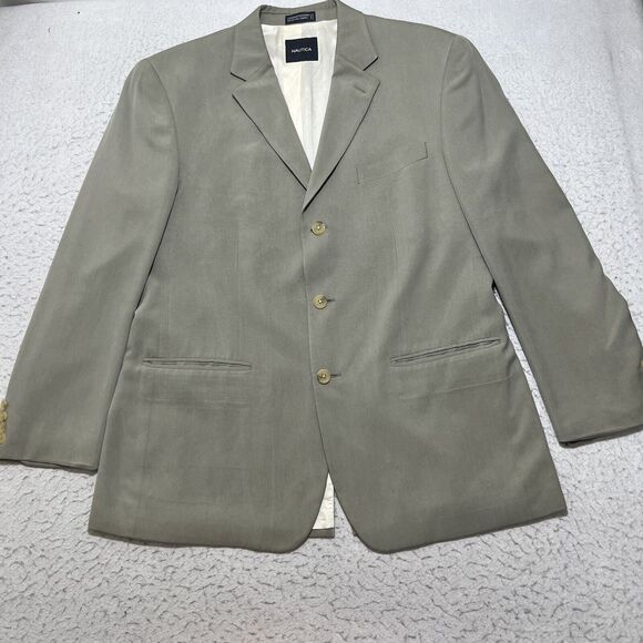 Nautica Other - Nautica Men's 42 Regular 100% Silk Sage Green/Gray Suit Jacket Sport Coat 42R